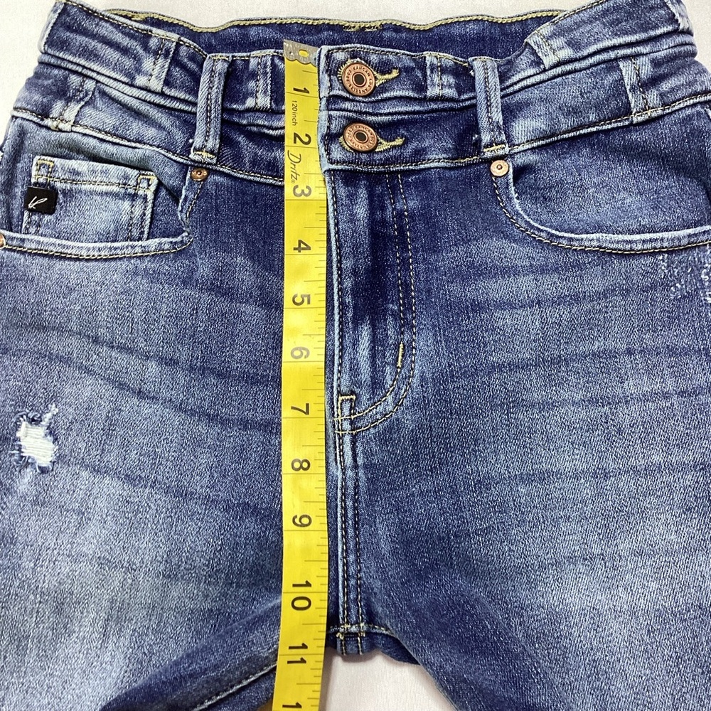 KanCan Distressed Flare Jeans in Dark Blue - Picture 8 of 12